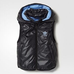 Mini Rodini x Adidas Gym Cat Graphic Black Puffer Vest 4 - 5Y Black And Blue
